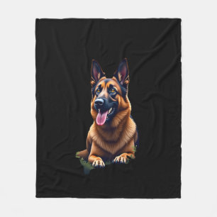 Deutscher Schäferhund Kopfporträt Hunde Liebhaber Fleecedecke