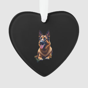 Deutscher Schäferhund Kopfporträt Hunde Liebhaber  Ornament
