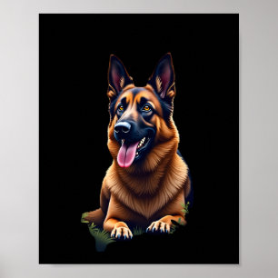 Deutscher Schäferhund Kopfporträt Hunde Liebhaber Poster
