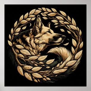 Deutscher Schäferhund Kunst Flora Deutsche Schäfer Poster