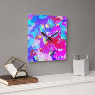 Deutscher Schäferhund Kunst Quadratische Wanduhr