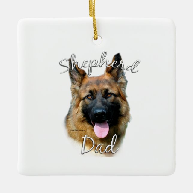 Deutscher Schäferhund (Langhaar) Vater 2 Keramikornament (Vorderseite)
