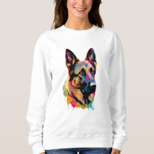 Deutscher Schäferhund Lebendig und Bunt Sweatshirt