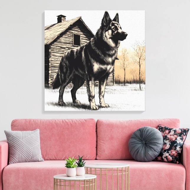Deutscher Schäferhund Leinwanddruck (Insitu (Wohnzimmer))