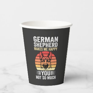 Deutscher Schäferhund Liebhaber Lustig Retro Pappbecher
