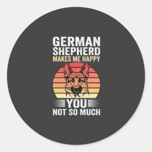 Deutscher Schäferhund Liebhaber Lustig Retro Runder Aufkleber