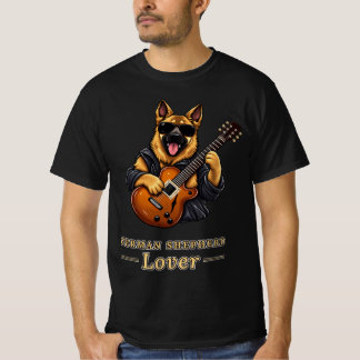 Deutscher Schäferhund Liebhaber Rockstar Gitarre H T-Shirt