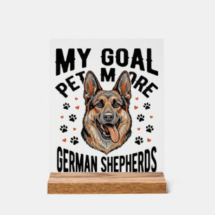 Deutscher Schäferhund Liebhaber-Shirt mit Vintage Acrylschild