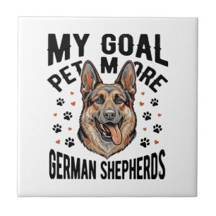 Deutscher Schäferhund Liebhaber-Shirt mit Vintage Fliese