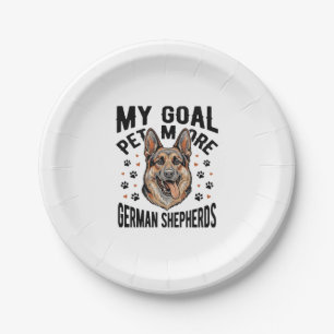 Deutscher Schäferhund Liebhaber-Shirt mit Vintage Pappteller