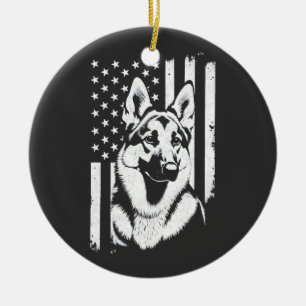 Deutscher Schäferhund Liebhaber USA Amerikanische Keramik Ornament