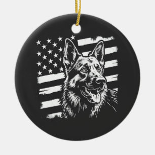 Deutscher Schäferhund Liebhaber USA Amerikanische  Keramik Ornament