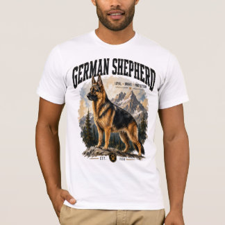 Deutscher Schäferhund Liebhaber Vintage Berg Wildn T-Shirt