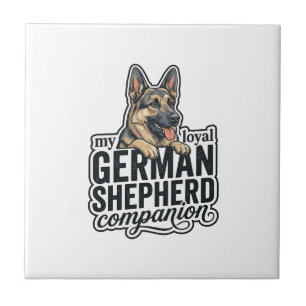 Deutscher Schäferhund Liebhaber Vintage Gravur Hun Fliese