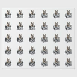 Deutscher Schäferhund Liebhaber Vintage Gravur Hun Geschenkpapier