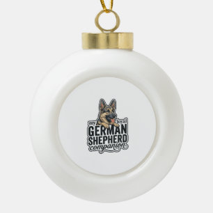 Deutscher Schäferhund Liebhaber Vintage Gravur Hun Keramik Kugel-Ornament