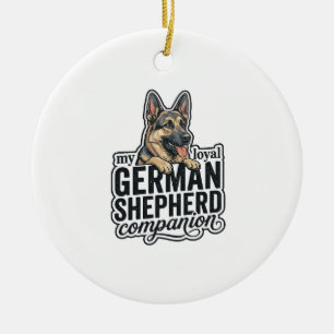 Deutscher Schäferhund Liebhaber Vintage Gravur Hun Keramik Ornament