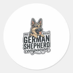 Deutscher Schäferhund Liebhaber Vintage Gravur Hun Runder Aufkleber