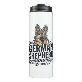 Deutscher Schäferhund Liebhaber Vintage Gravur Hun Thermosbecher
