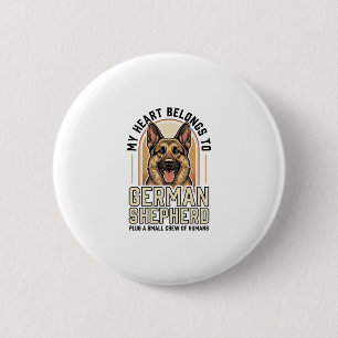 Deutscher Schäferhund Liebhaber Vintage Gravur Lus Button