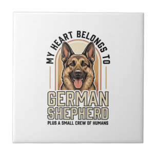 Deutscher Schäferhund Liebhaber Vintage Gravur Lus Fliese