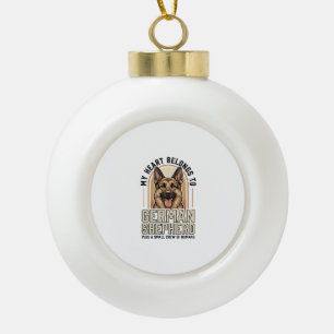 Deutscher Schäferhund Liebhaber Vintage Gravur Lus Keramik Kugel-Ornament
