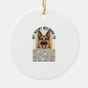 Deutscher Schäferhund Liebhaber Vintage Gravur Lus Keramik Ornament