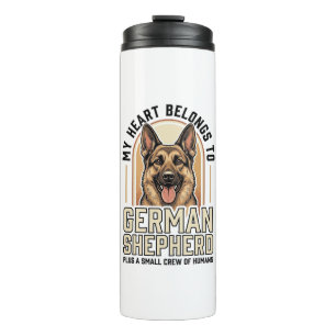 Deutscher Schäferhund Liebhaber Vintage Gravur Lus Thermosbecher