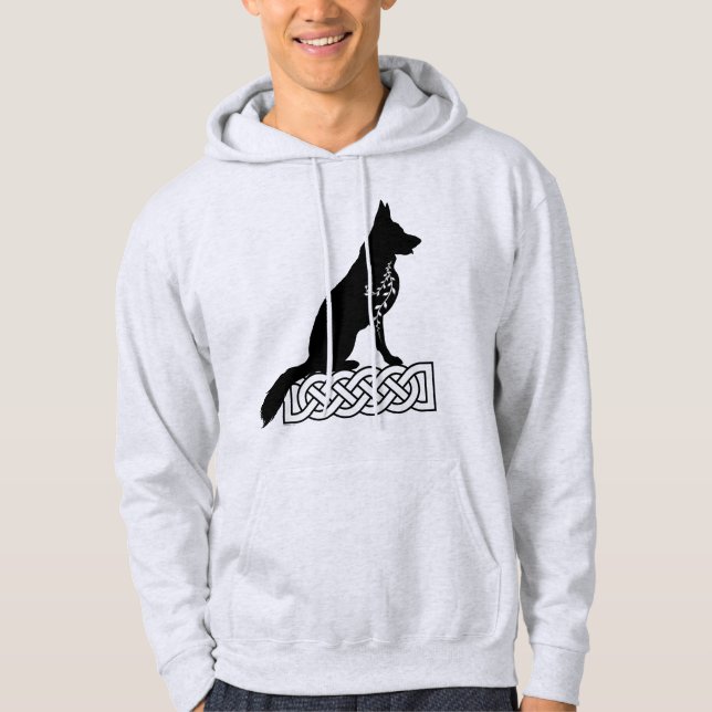 Deutscher Schäferhund Loki Sailor's Knot Black Hoodie (Vorderseite)