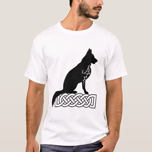Deutscher Schäferhund Loki Sailor's Knot Black T-Shirt (Vorderseite)