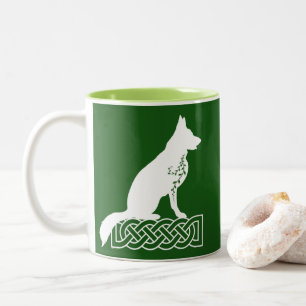 Deutscher Schäferhund Loki Sailor's Knot White Cus Zweifarbige Tasse