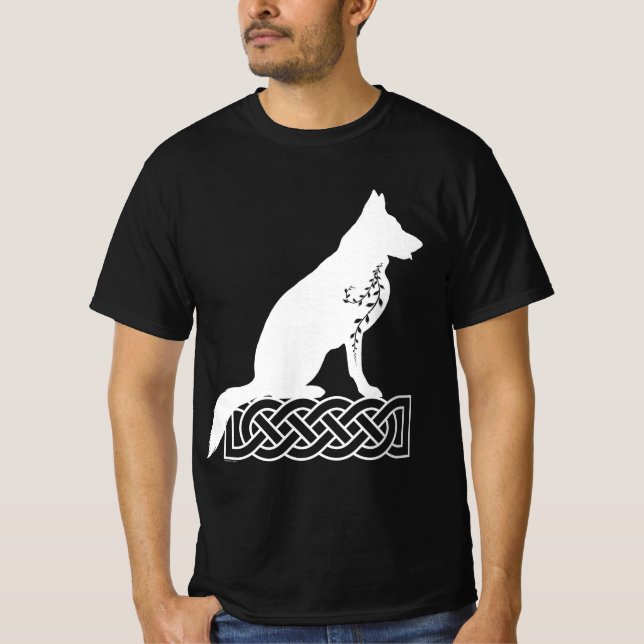 Deutscher Schäferhund Loki Sailor's Knot White T-Shirt (Vorderseite)