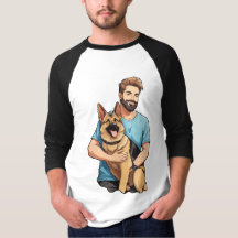 Deutscher Schäferhund Lover Sleeve Raglan T - Shir