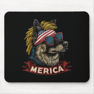 Deutscher Schäferhund - Lustiger 4. Juli Amerikani Mousepad