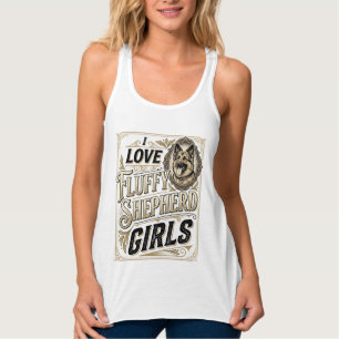 Deutscher Schäferhund Mädchen-Shirt Vintage-Gravur Tank Top