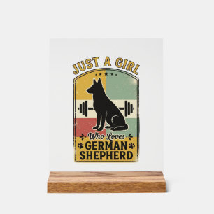 Deutscher Schäferhund Mädchen Vintage Hundeliebhab Acrylschild