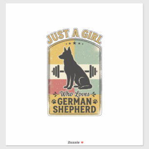 Deutscher Schäferhund Mädchen Vintage Hundeliebhab Aufkleber