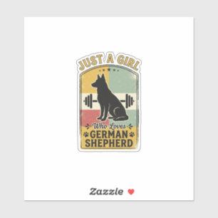 Deutscher Schäferhund Mädchen Vintage Hundeliebhab Aufkleber