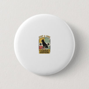 Deutscher Schäferhund Mädchen Vintage Hundeliebhab Button