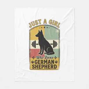 Deutscher Schäferhund Mädchen Vintage Hundeliebhab Fleecedecke