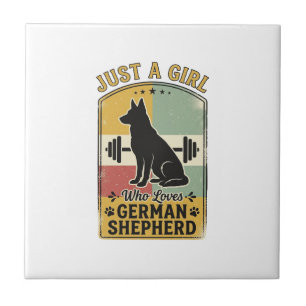 Deutscher Schäferhund Mädchen Vintage Hundeliebhab Fliese