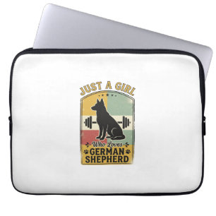 Deutscher Schäferhund Mädchen Vintage Hundeliebhab Laptopschutzhülle
