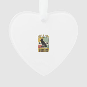 Deutscher Schäferhund Mädchen Vintage Hundeliebhab Ornament