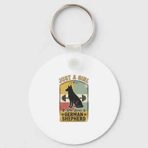 Deutscher Schäferhund Mädchen Vintage Hundeliebhab Schlüsselanhänger