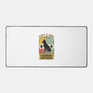 Deutscher Schäferhund Mädchen Vintage Hundeliebhab Schreibtischunterlage
