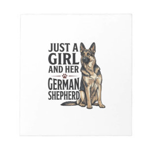 Deutscher Schäferhund Mädchen Vintage-Stich Hundel Notizblock