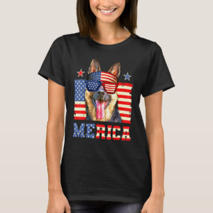 Deutscher Schäferhund Merica 4. Juli Amerikanische T-Shirt