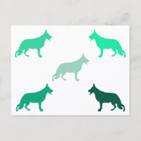 Deutscher Schäferhund minimales Muster grün