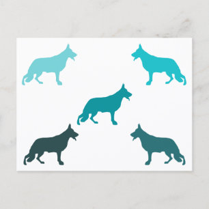 Deutscher Schäferhund Minimalmuster Benzin Postkarte