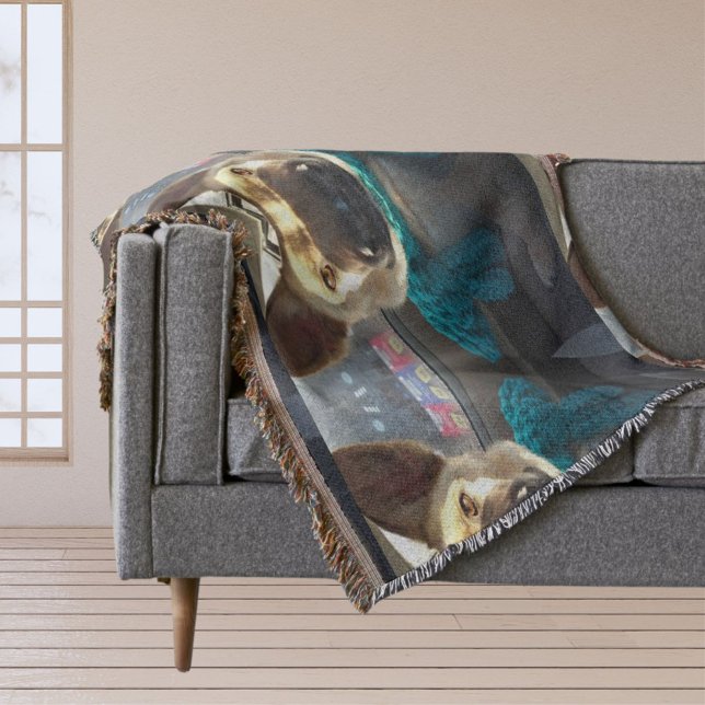 Deutscher Schäferhund Mirrored Verzerrung Decke (German Shepherd Mirrored Distortion Throw Blanket)